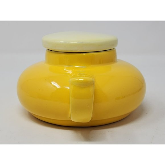 Vintage Yellow Ceramic Teapot W Lid & Coffee/Tea Cup Yellow/White Single Serve - Picture 3 of 16